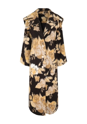 Cult Gaia floral-print button coat - Black