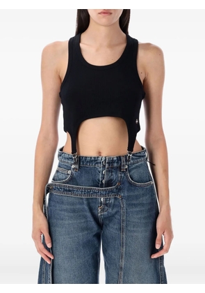 Jean Paul Gaultier ribbed garter tank top - Black