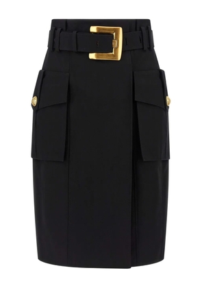 Balmain belted cargo pencil skirt - Black