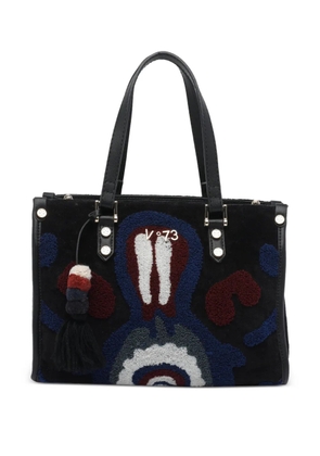 V°73 logo-plaque tote bag - Black