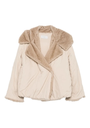 Antonelli faux-fur trimmed coat - Neutrals