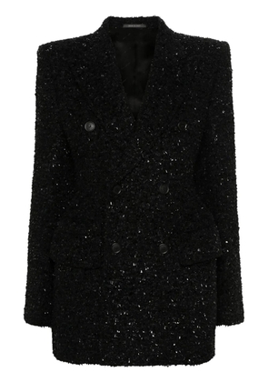 Balenciaga double-breasted bouclé blazer - Black