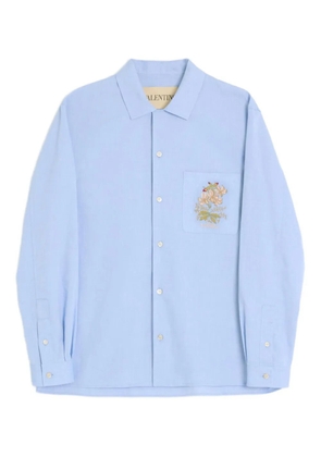 Valentino Garavani floral-embroidered shirt - Blue