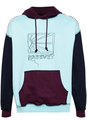 RASSVET logo-embroidered cotton hoodie - Blue