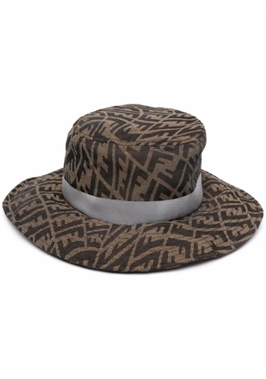 FENDI FF Vertigo-motif hat - Brown