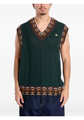 adidas x CLOT Knit Vest by Edison Chen top - Green