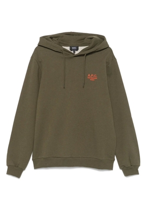 A.P.C. logo-print hoodie - Green