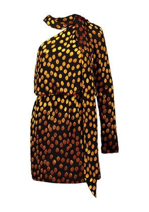 Saint Laurent one-shoulder polka-dot mini dress - Black