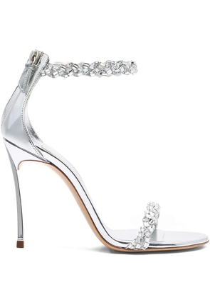 Casadei 100mm Starsway crystal-embellished stiletto sandals - Silver