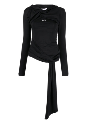 Off-White Fluid Jer Twist hooded top - Black