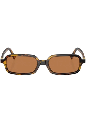 Miu Miu Eyewear tortoiseshell-effect rectangle-frame sunglasses - Brown