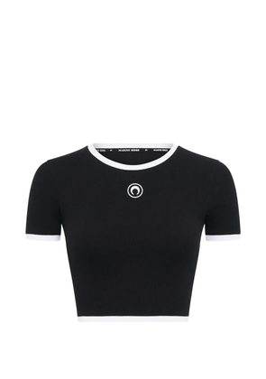 Marine Serre moon-logo crop top - Black