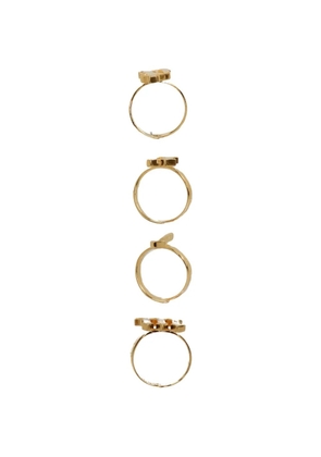 Palm Angels logo-lettering ring - Gold