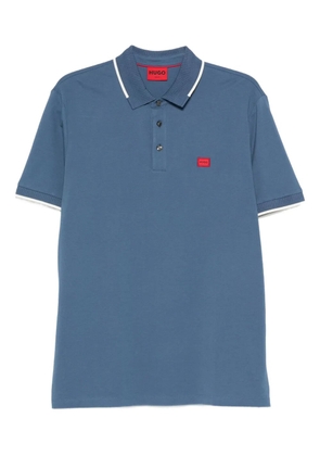HUGO tipped-collar logo polo shirt - Blue