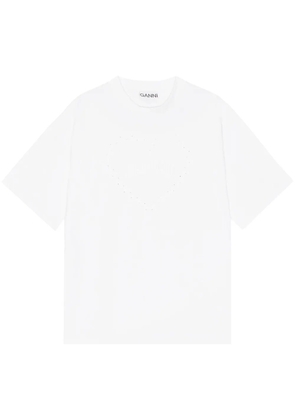 GANNI cotton round-neck t-shirt - White