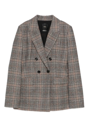 PINKO checked double-breasted fitted jacket - Grey