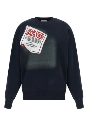 Jean Paul Gaultier label-print cotton sweatshirt - Blue