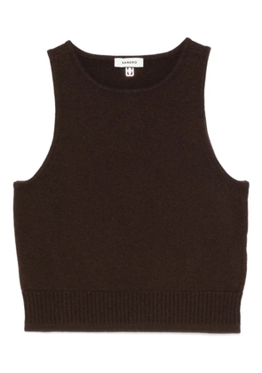SANDRO round-neck sleeveless top - Brown