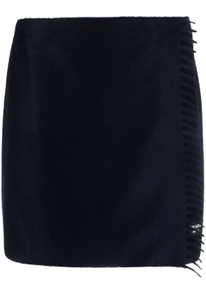 Prada scarf-style cashmere miniskirt - Blue