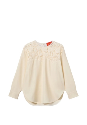 La DoubleJ lace glow blouse - Neutrals