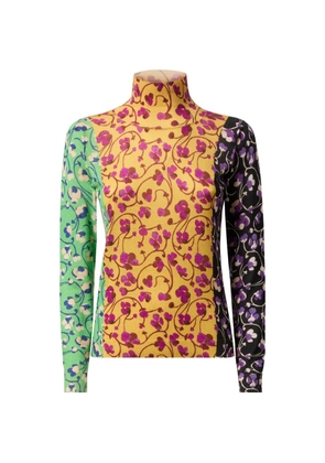 La DoubleJ floral turtle-neck blouse - Yellow