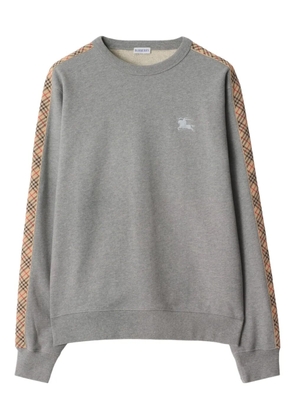 Burberry Check-trimmed cotton sweatshirt - Grey