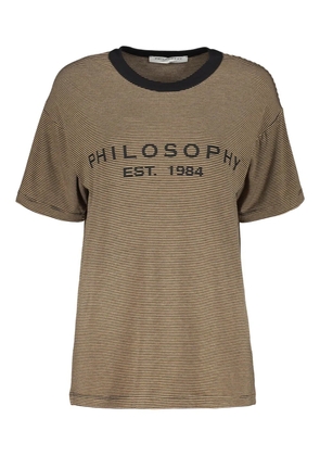 Philosophy Di Lorenzo Serafini striped T-shirt - Brown
