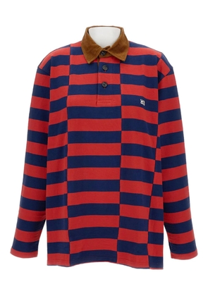 Wales Bonner striped long-sleeve polo shirt - Red