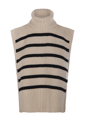 DAVANTINO turtleneck striped vest - Neutrals