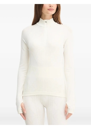 BOSS zip mock neck knitwear - White