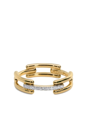 Monica Vinader 18K gold vermeil and silver Link diamond ring