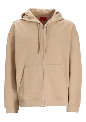 HUGO hooded zip-up sweatshirt - Neutrals