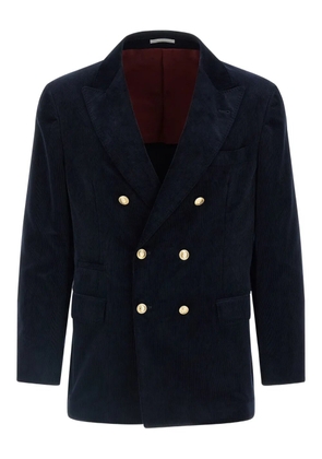 Brunello Cucinelli corduroy button blazer - Blue