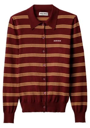 Miu Miu striped cardigan - Red
