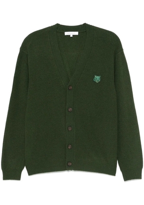 Maison Kitsuné Fox-patch cardigan - Green