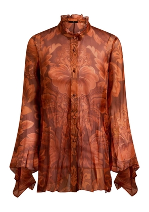 ETRO pleated floral-print shirt - Red