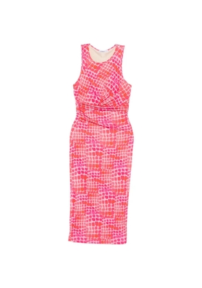 Patrizia Pepe draping croco-print midi dress - Pink