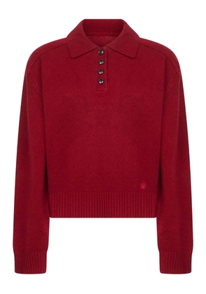 LouLou de Saison buttoned knit polo top - Red