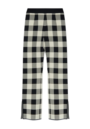Posse gingham-check cropped trousers - White