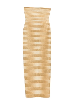 Herve Leger Nia strapless maxi dress - Gold