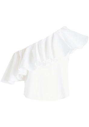 Giambattista Valli one-shoulder ruffle-trim blouse - White