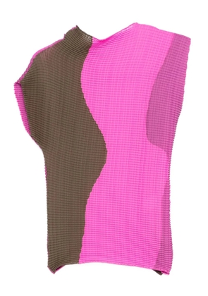 Issey Miyake pleated panel top - Pink