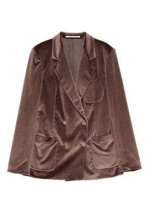 Tagliatore double-breasted velvet jacket - Brown