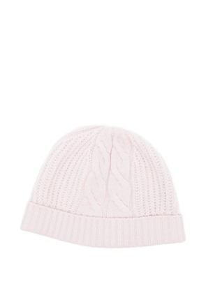 N.Peal cashmere cable-knit beanie - Pink