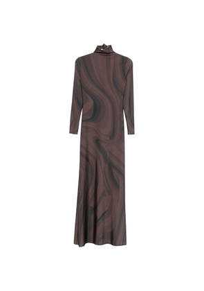 Atu Body Couture roll-neck print maxi dress - Brown