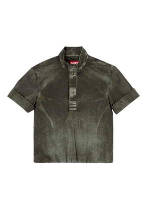 Diesel denim-effect short-sleeve polo shirt - Green