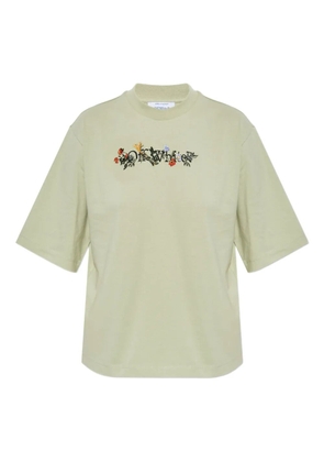 Off-White floral embroidered T-shirt - Green