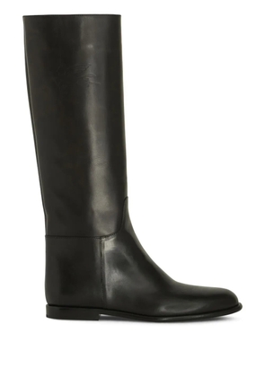 ETRO debossed-logo leather riding boots - Black