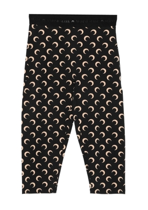 Marine Serre crescent moon-print trousers - Black