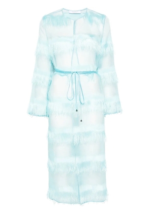 DE SANTIS fringe-detailed coat - Blue